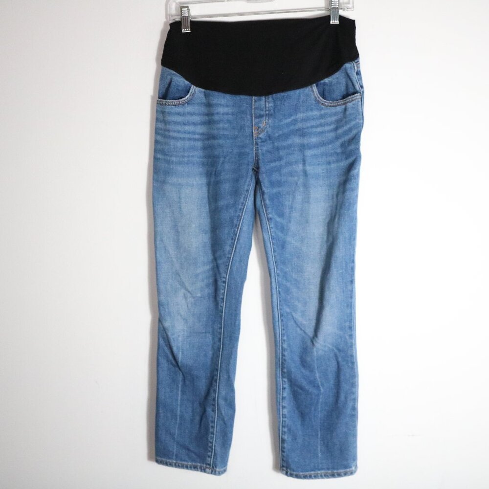 Hatch Over The Bump Straight Leg Maternity Jean Womens 26‎ Ankle Tummy Control